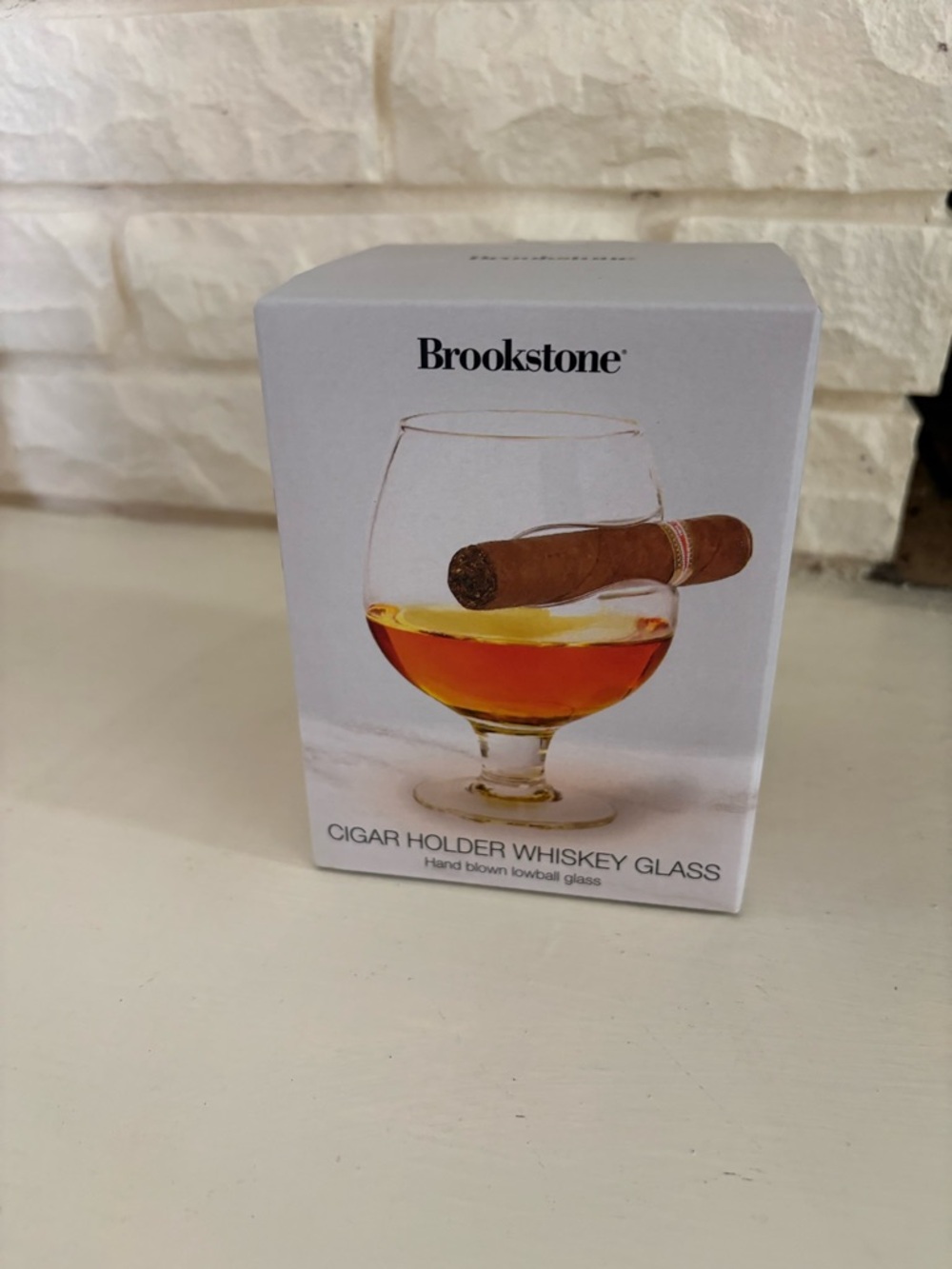 Brookstone Cigar Holder Whiskey Glass
